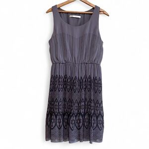 Lauren Conrad Women’s Lavender Purple Black Pleated Dress Size Medium